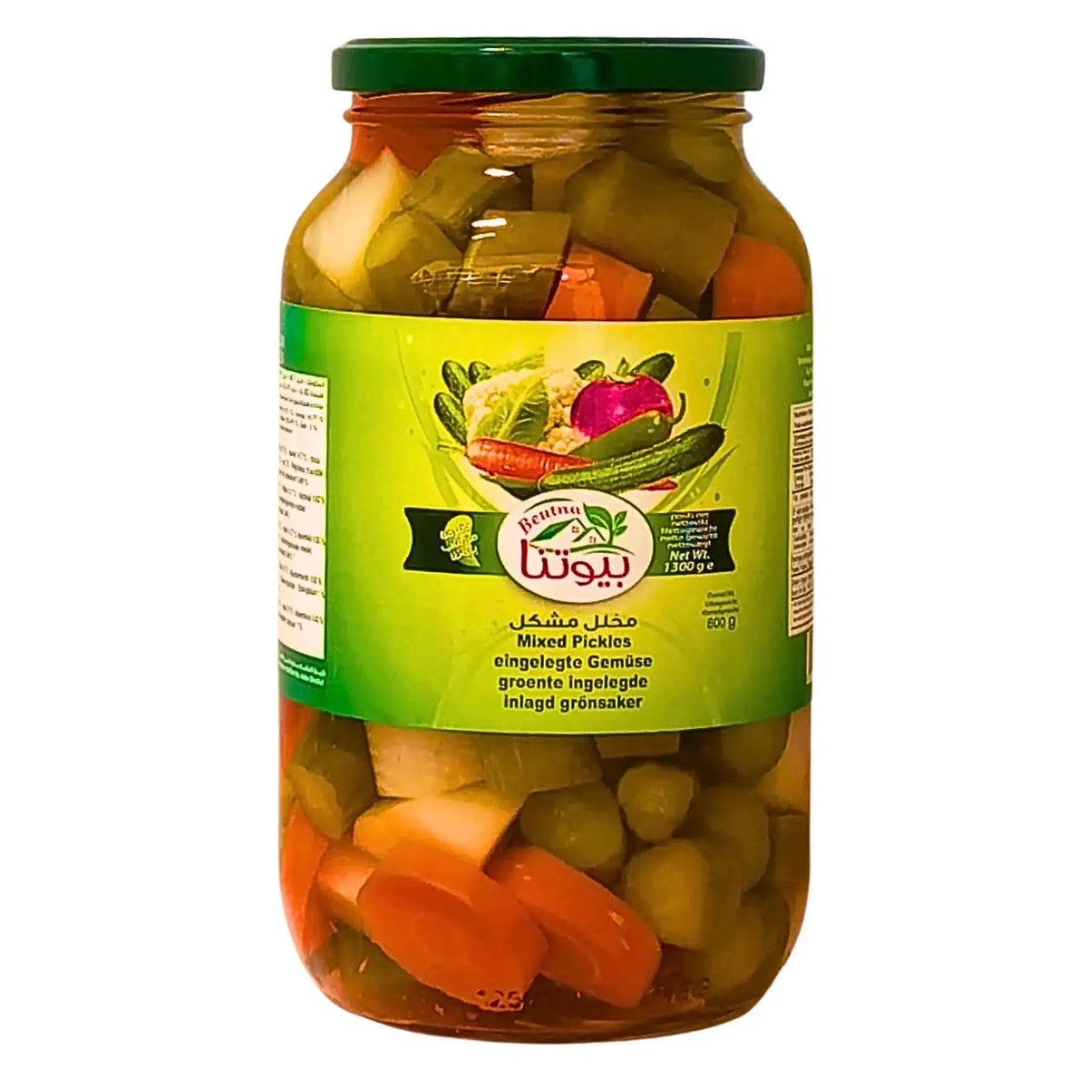 Produktbilde: Beutna Mix Pickles 1300g – Sprøe syltede grønnsaker med autentisk smak | Shirdell.no