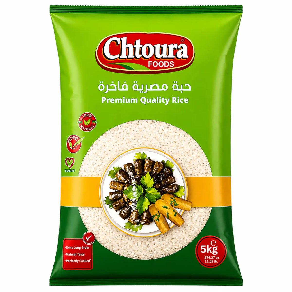 Chtoura Foods Rundkornet ris 5 kg – rundkornet ris hos Shirdell.no