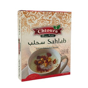 Förpackning av Sahlab orientalisk dessertmix 200g med dekorativ kopp på framsidan.
