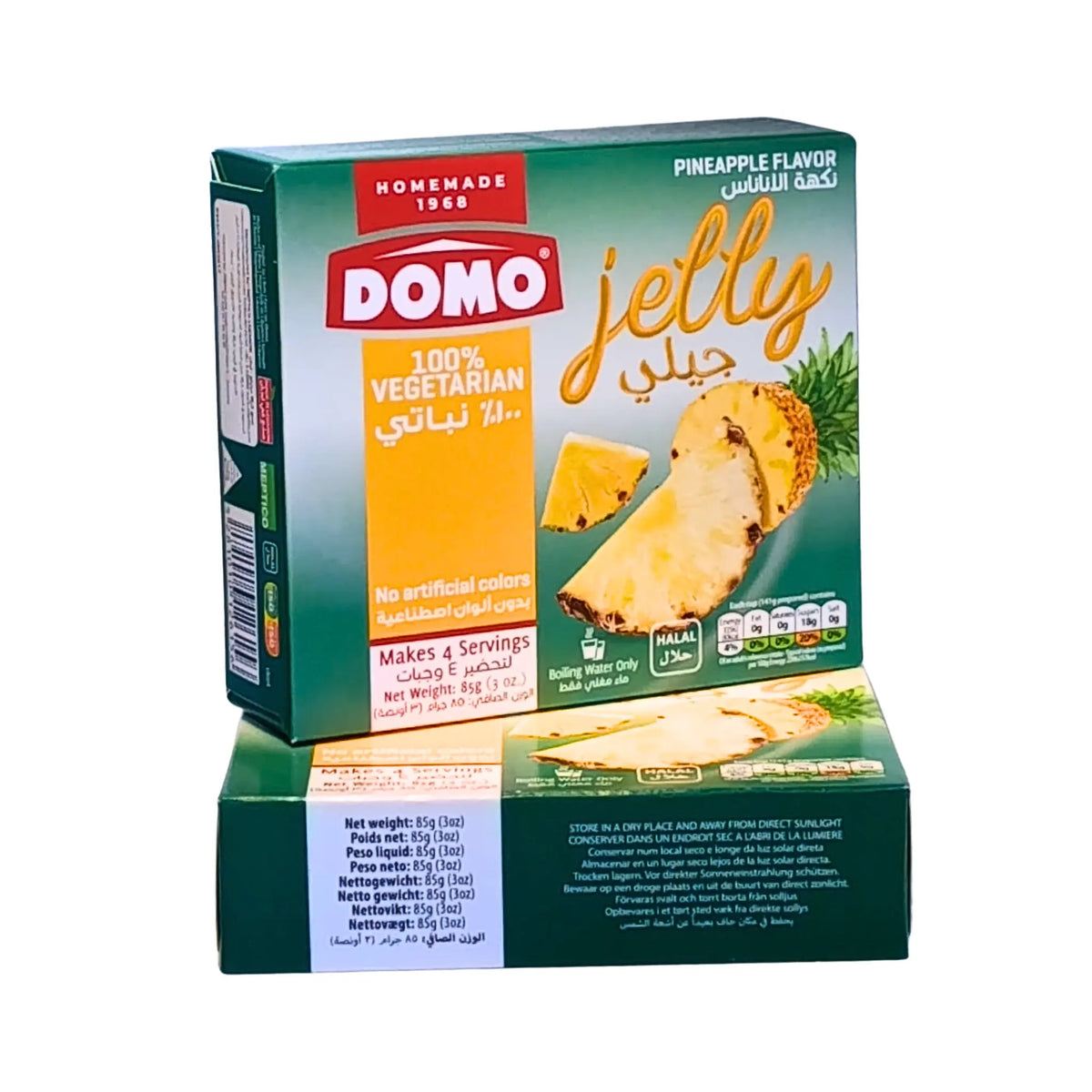 Produktbilde: DOMO Jelly Ananas 85g | Tropisk & Fersk Gelédessert | Shirdell.no