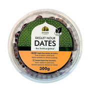 Deglet Nour dadlar urkärnade i rund plastförpackning, 300g, orientalisk design