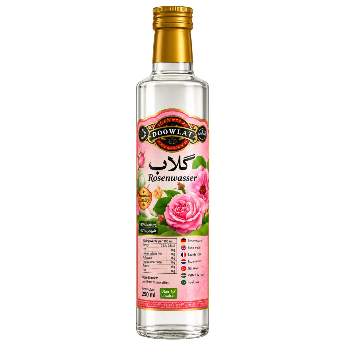 Produktbilde: Dowlat Rosenvann 500ml | Persisk Premium Golab for Matlaging & Baking | Shirdell.no