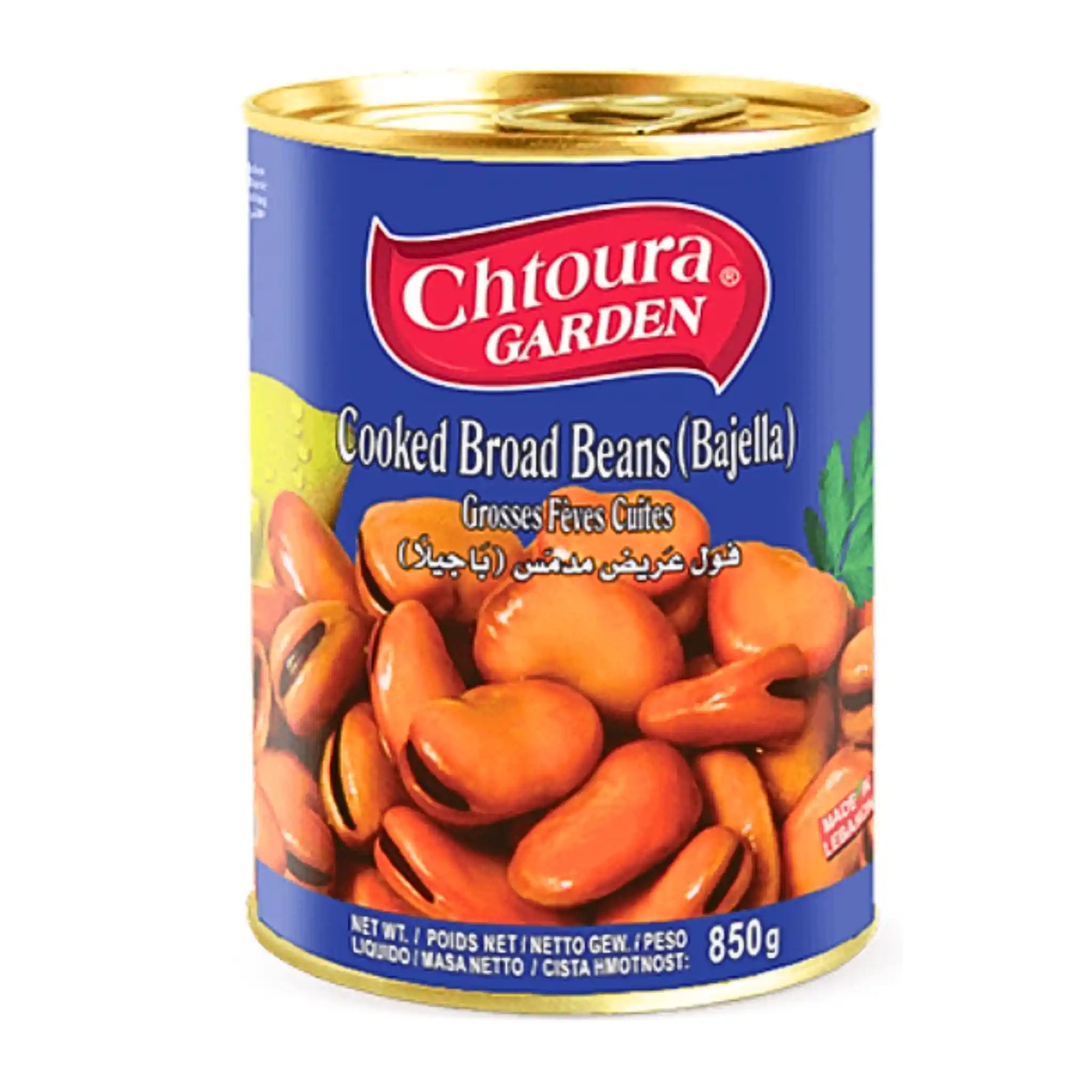 Konserv med kokta bondbönor Bajella, Chtoura Garden 850g, orientaliska baljväxter