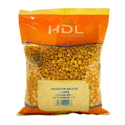 Förpackning med HDL chana dal kikärter halvor 1 kg mot vit bakgrund