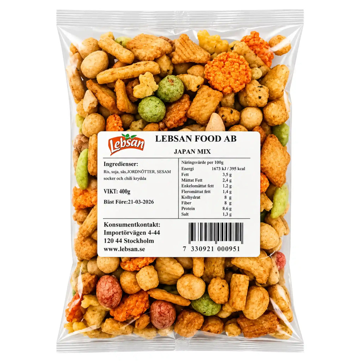 Produktbilde: Japan Mix Lebsan 400g – sprø, fargeglad og full av smak! | Shirdell.no