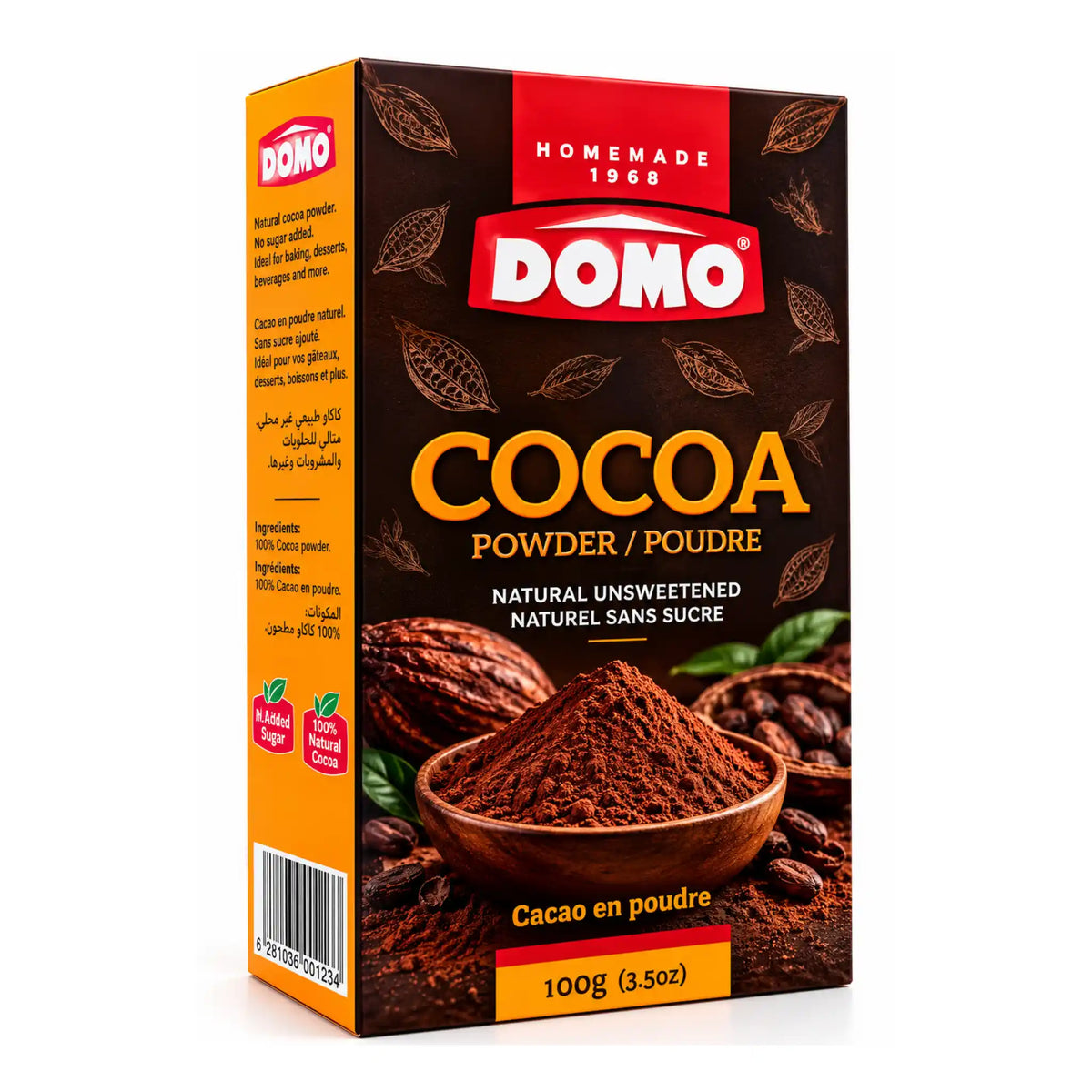 DOMO Kakaopulver 100g – Rent & Aromatiskt Pulver för Bakning och Varm Choklad – kjøp hos Shirdell.no