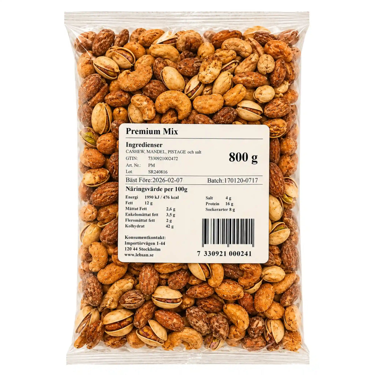 Produktbilde: Mixnøtter Premium 800g – Lyk i hver håndfull! | Shirdell.no
