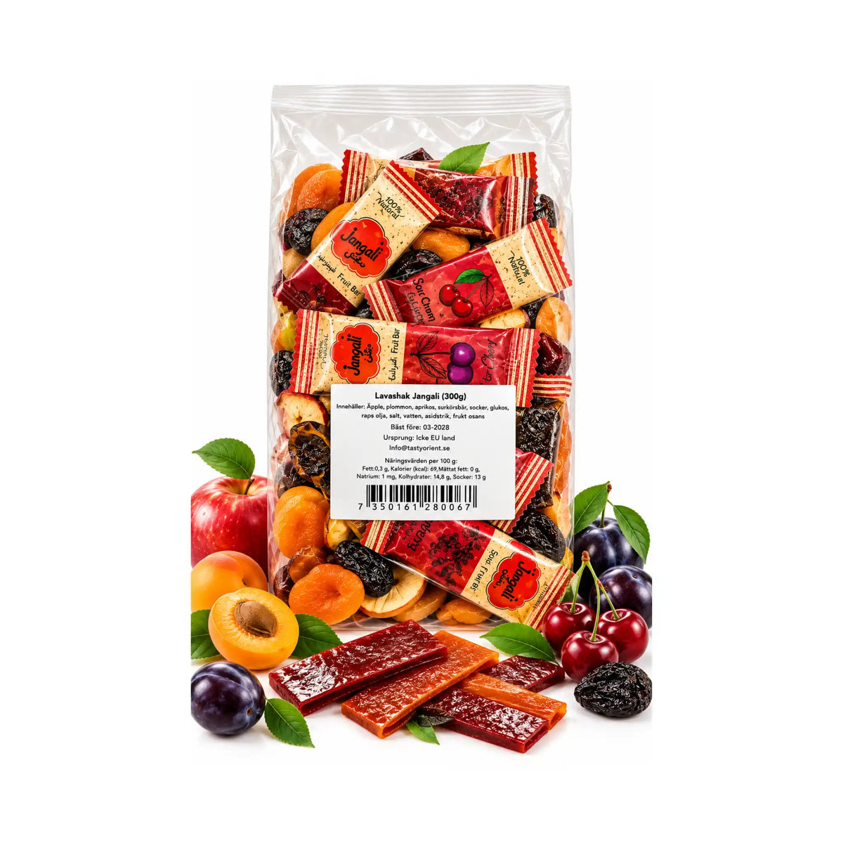 Produktbilde: Lavashak Jangeli 300g | Ekte persisk fruktgodis (Syrlig) | Shirdell.no