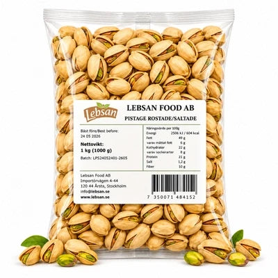 Produktbilde: Lebsan Pistakenøtter USA 800g – Ristede & Lettsaltede Premium | Shirdell.no