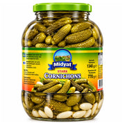 Produktbilde: Midyat Cornichons Stark 1348g – Sprøe & Hete Inlakte Smågurker | Shirdell.no