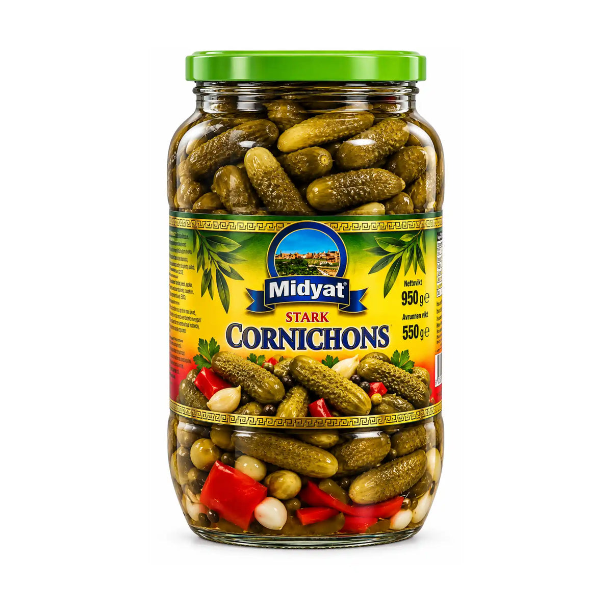 Produktbilde: Midyat Cornichons Stark 1kg – Sprøe & Sterke Innlagte Agurker | Shirdell.no
