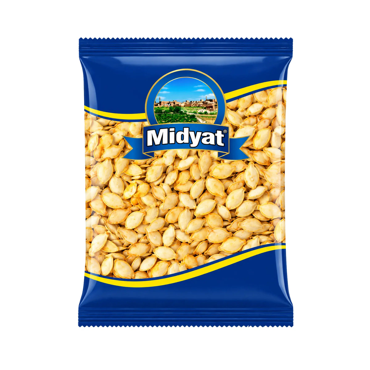 Produktbilde: Midyat Dobbelristede Pumpakjern 350g – Ekstrakrispige & Saltede Çifte Kavrulmuş | Shirdell.no