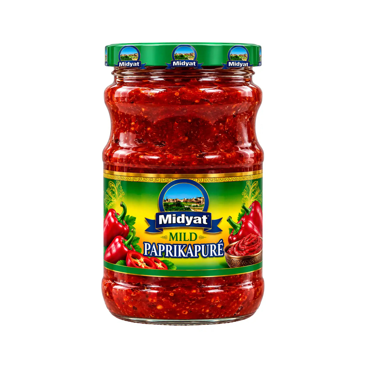 Produktbilde: Midyat Paprikapuré Mild 720g – Fyltig tyrkisk Tatlı Biber Salçası for matlaging | Shirdell.no