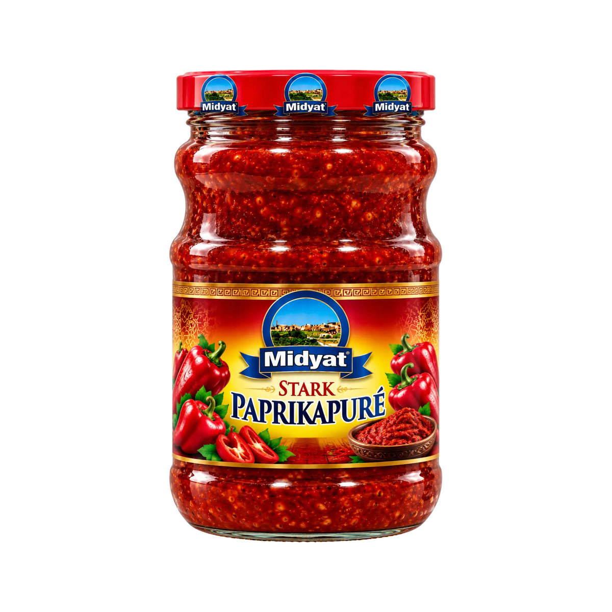 Produktbilde: Midyat Paprikapuré Stark 720g – Het Turkisk Biber Salçası for Matlaging | Shirdell.no