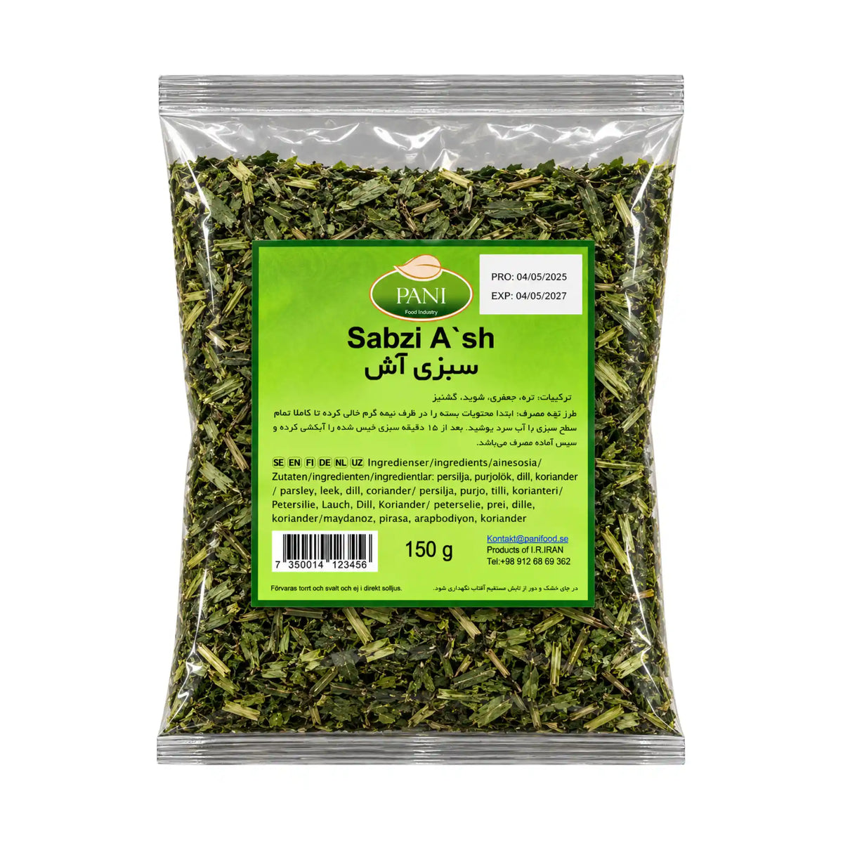 Produktbilde: PANI Tørket Sabzi Ash 150g – Persisk Urteblanding til Aash | Shirdell.no