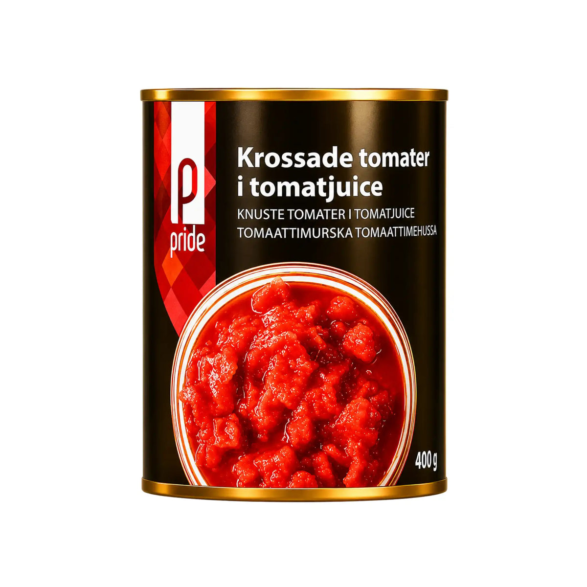Hakkede tomater Pride 400g boks – kjøp hos Shirdell.no