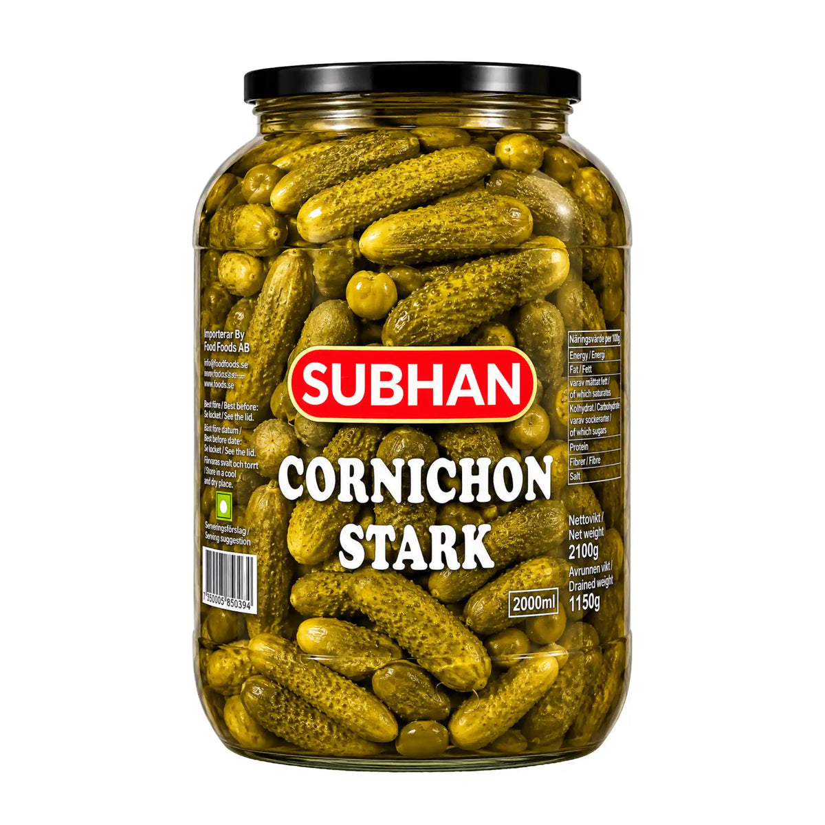 Produktbilde: Subhan Cornichon Stark 2kg – Sprøe og sterke innlagte smågurker | Shirdell.no