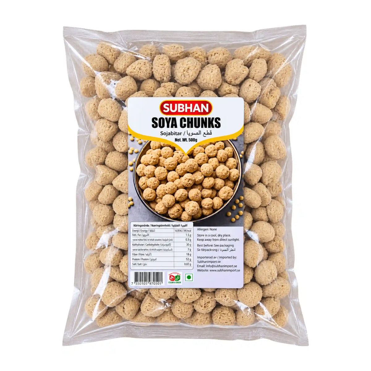 Subhan Soya Chunks 350g – kjøp hos Shirdell.no