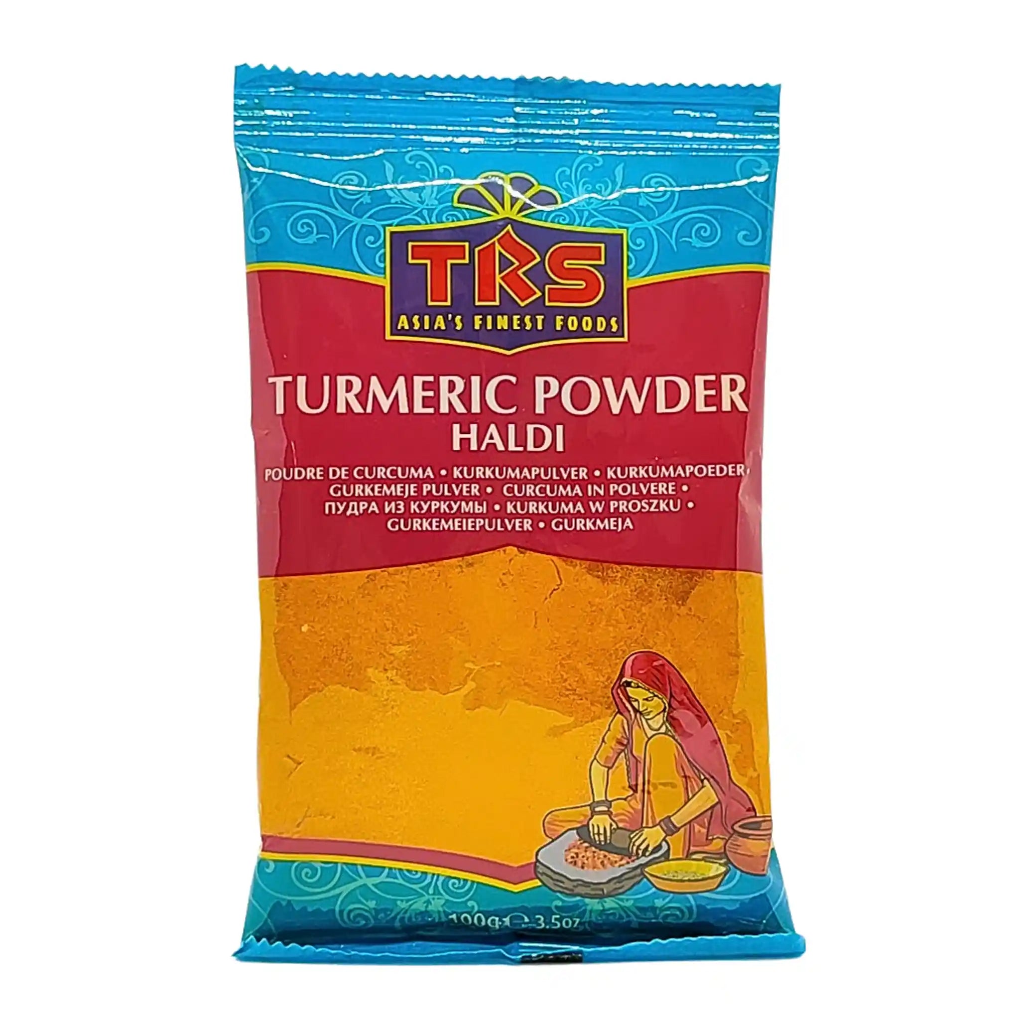 TRS gurkmejapulver 100g förpackning, orientaliskt kryddor, färgstark påse