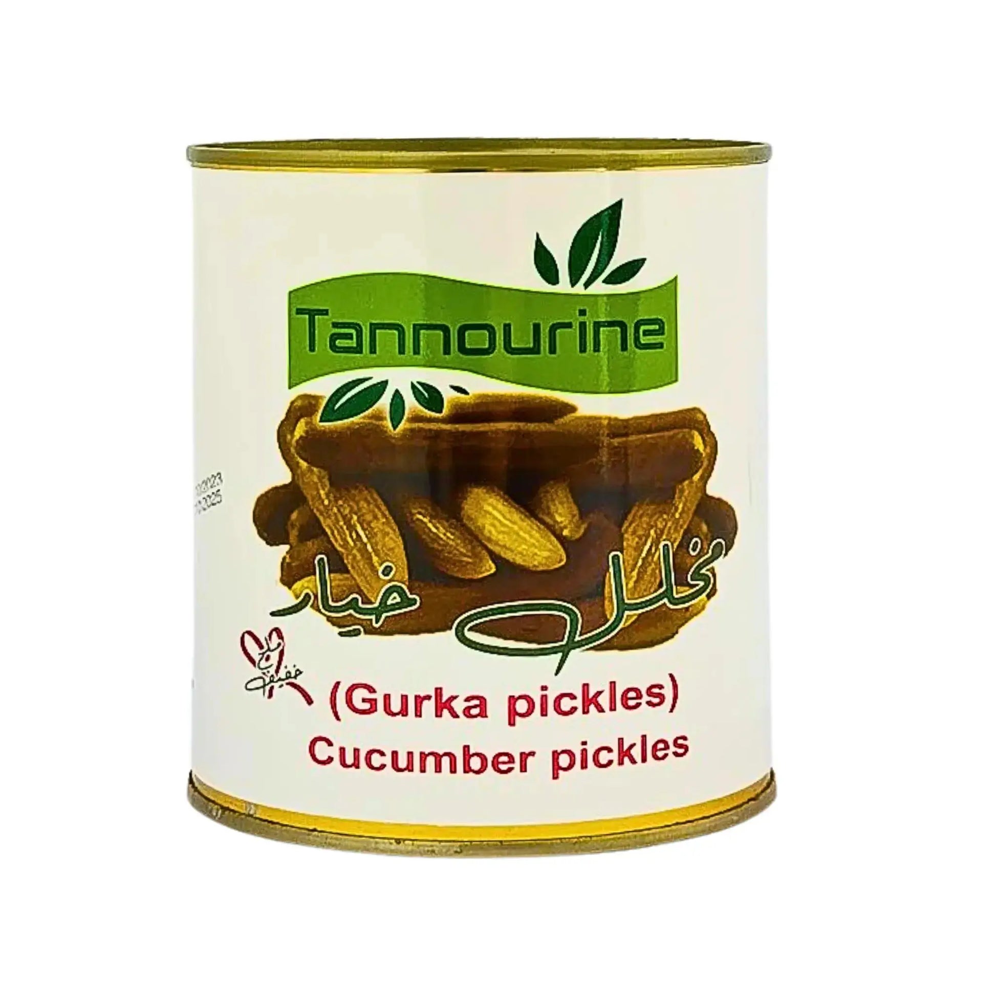 Burk med inlagd saltgurka, Tannourine, 800g, orientaliska gurkor, vit bakgrund