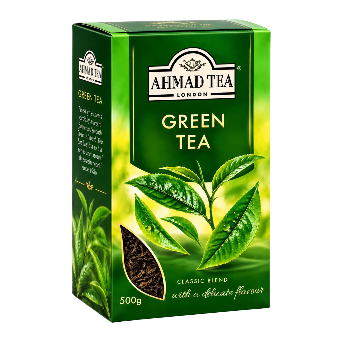 Produktbilde: Ahmad Tea Grønn Te i løsvekt 500g – Klassisk grønn te | Shirdell.no